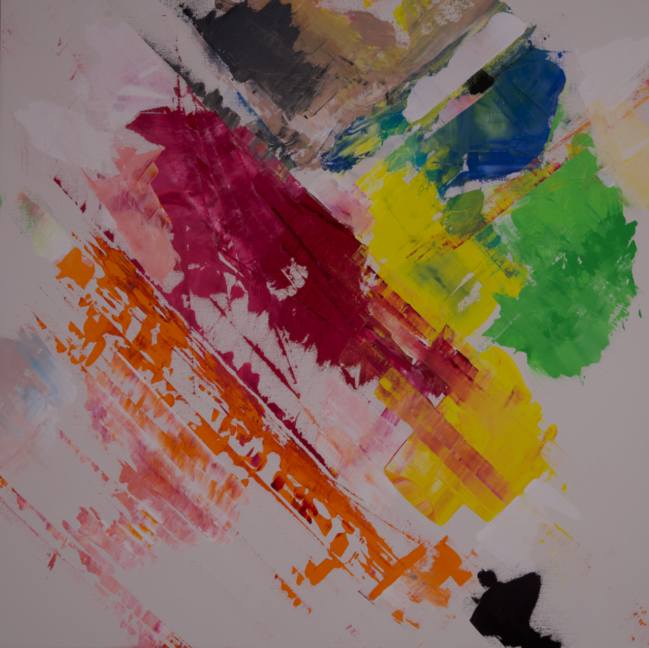 Original abstract art with colorful brush strokes on a white background