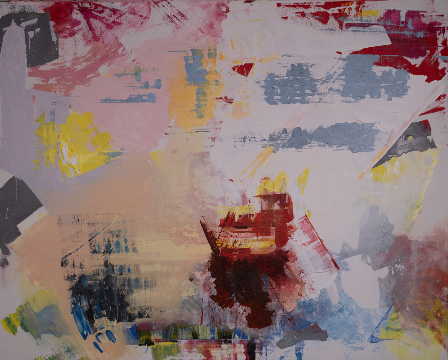 Original abstract art piece with a variety of colors and textures