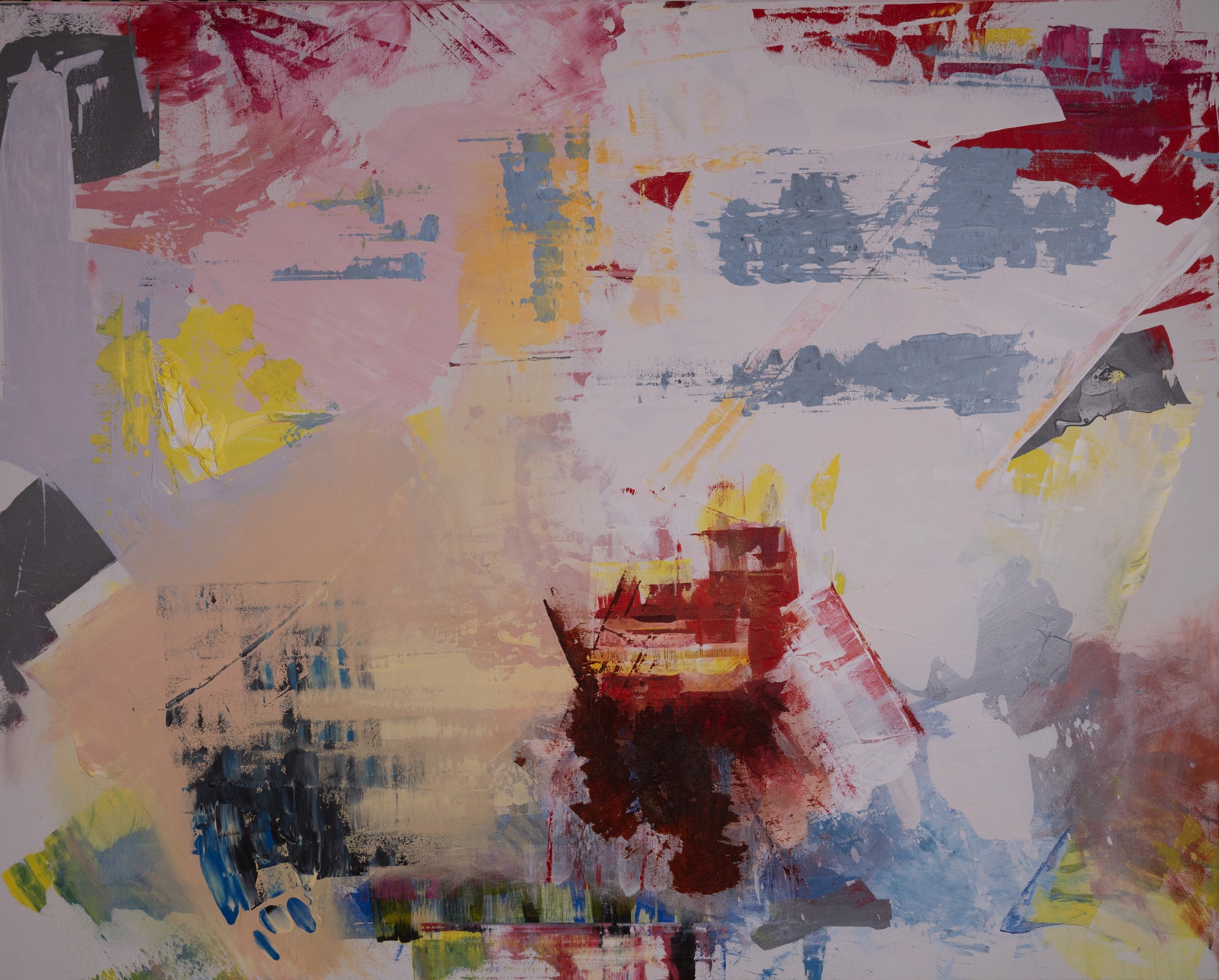 Original abstract art piece with a variety of colors and textures