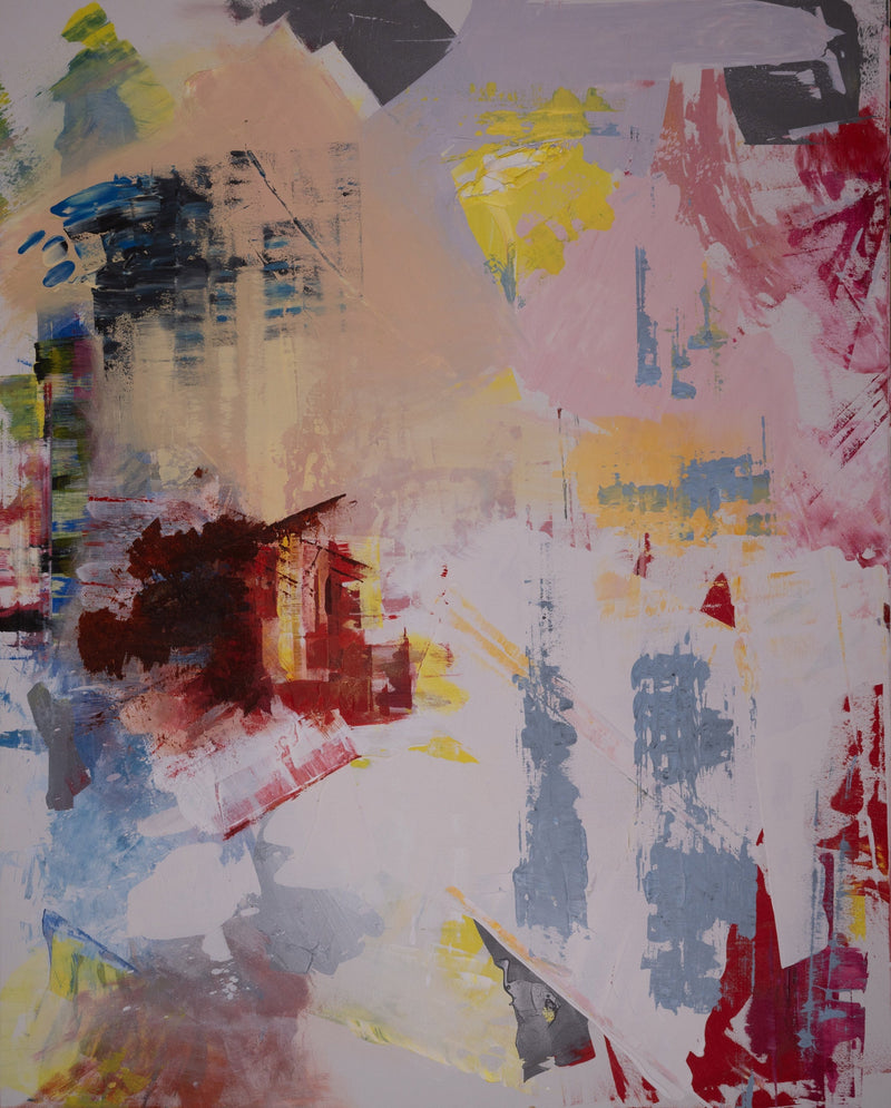 Original abstract art piece with a variety of colors and textures