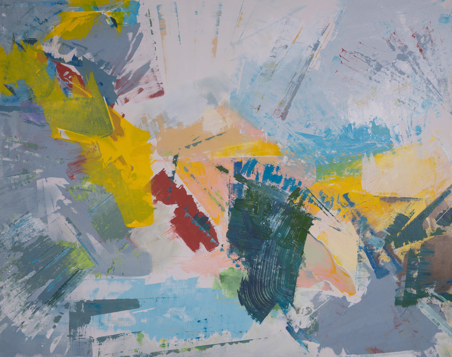 Original abstract painting with a variety of colors on a textured surface